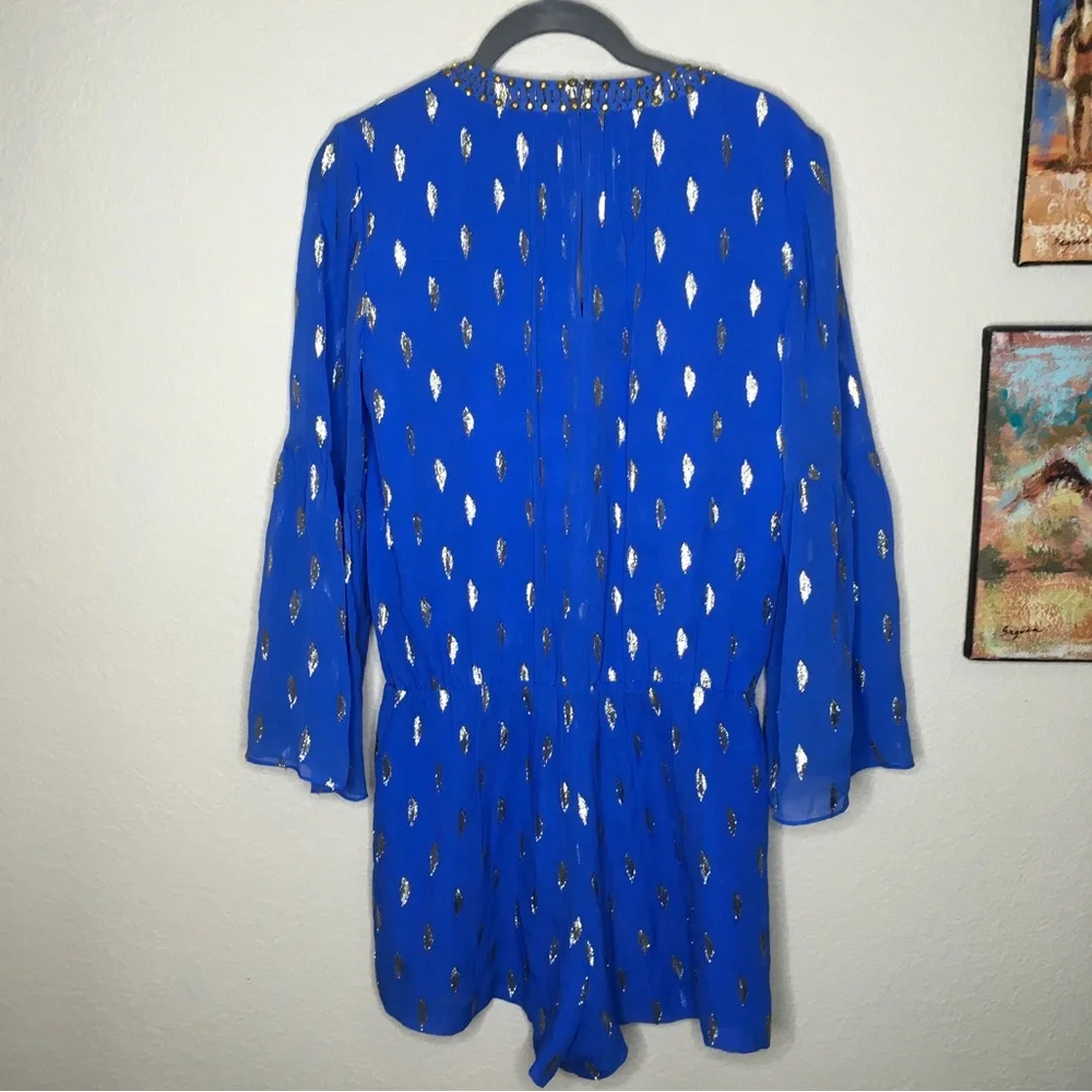 Lilly Pulitzer Ariele Romper Size Small Blue Diamond Clip - Picture 5 of 5